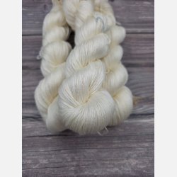Silke merino 50/50 400 m Ufarvet Hvid